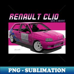 Renault Clio Williams - Creative Sublimation PNG Download - Vibrant and Eye-Catching Typography