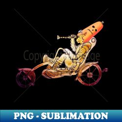 halloween long pumpkin hat cat riding motorcycle - digital sublimation download file - transform your sublimation creations