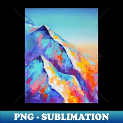 mountain snow colorful landscape - decorative sublimation png file - perfect for sublimation art