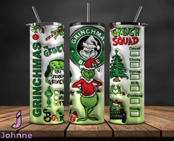 Christmas 20oz Tumbler Wrap PNG, Christmas 3D Inflated Puffy Tumbler Wrap Png, Grinchmas 20oz Png 09