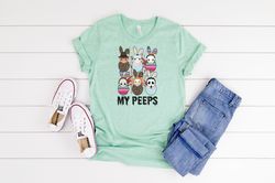 my peeps shirt  easter bunny shirt  family easter tee  hangin with my peeps shirt  baseballer bunny shirt  gift for bunn