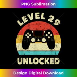 Level 29 Unlocked - Funny Gaming Vintage 29th Birthday Gamer - Chic Sublimation Digital Download - Craft with Boldness and Assurance