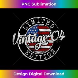 Vintage 2004 Flag Stamp 19th Birthday Gifts 19 Year Old - Crafted Sublimation Digital Download - Lively and Captivating Visuals