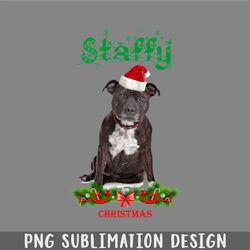 Staffy Christmas Staffordshire Bull Terrier PNG, Christmas PNG