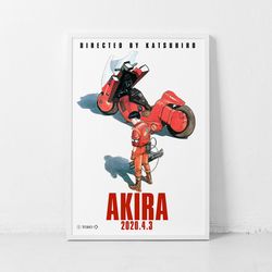 Akira - Red Fighting Anime Movie Poster Classic Retro Rock Vintage Wall Art Print Decor Canvas Poster