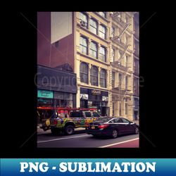 SoHo Street Buildings Manhattan New York City - Elegant Sublimation PNG Download - Unlock Vibrant Sublimation Designs