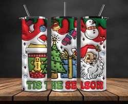 Christmas 20oz Tumbler Wrap PNG, Christmas 3D Inflated Puffy Tumbler Wrap Png, Grinchmas 20oz Png 230