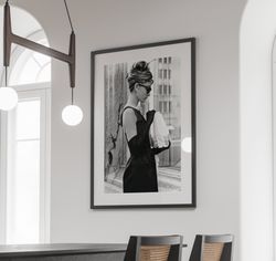 Audrey Hepburn Poster, Vintage Movie Star Print, Classic Hollywood Wall Decor, Breakfast at Tiffanys Poster, Vintage Aud