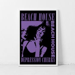 Beach House Music Gig Concert Poster Classic Retro Rock Vintage Wall Art Print Decor Canvas Poster