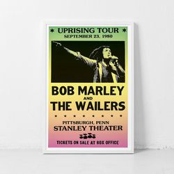 Bob Marley Music Gig Concert Poster Classic Retro Rock Vintage Wall Art Print Decor Canvas Poster