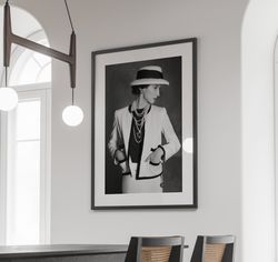 Coco Chanel Poster, Fashion Icon Art, Haute Couture Print, Elegant Home Decor, Chanel Wall Art, Glamorous Fashion Prints