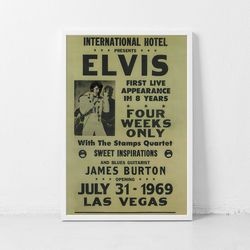 Elvis Music Gig Concert Poster Classic Retro Rock Vintage Wall Art Print Decor Canvas Poster