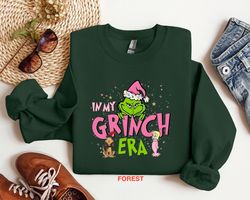 In My Grinch Era Sweatshirt, Grinch Shirt, Christmas Sweatshirt, Grinch Sweatshirt, Funny Christmas Shirt, Pink Grinch S