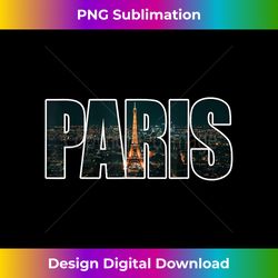 Paris France Night Skyline Urban Photography Font - Sleek Sublimation PNG Download - Challenge Creative Boundaries
