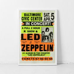Led Zeppelin Music Gig Concert Poster Classic Retro Rock Vintage Wall Art Print Decor Canvas Poster-1