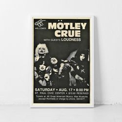 Motley Crue Music Gig Concert Poster Classic Retro Rock Vintage Wall Art Decor Canvas Poster