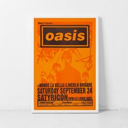 Oasis Music Gig Concert Poster Classic Retro Rock Vintage Wall Art Print Decor Canvas Poster