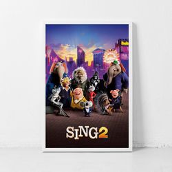 Sing 2 Movie Poster, Home Decoration Gift, Classic Retro Poster Wall Art Picture Print Modern Family Bedroom Decor Canva