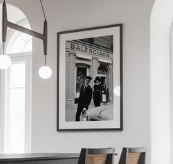 Vintage Luxury Fashion Poster, Luxury Wall Art, Digital Designer Poster, Minimalist Aesthetic, Black and White Photograp