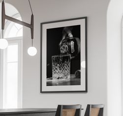 Whisky Poster, Black and White Wall Art, English Pub Decor, Cocktail Wall Art, Vintage Bar Cart Print, Alcohol Art