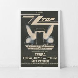 ZZ Top Music Gig Concert Poster Classic Retro Rock Vintage Wall Art Print Decor Canvas Poster