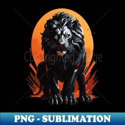Black Lion Silhouette - Creative Sublimation PNG Download - Bring Your Designs to Life
