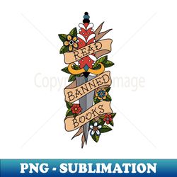 Banned Books Traditional Tattoo - Stylish Sublimation Digital Download - Add a Festive Touch to Every Day
