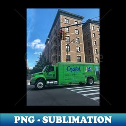 Green Truck Harlem Manhattan New York City - Aesthetic Sublimation Digital File - Perfect for Creative Projects
