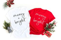 Merry And Bright Shirt,Christmas Shirts For Women,Christmas Tee,Holiday Shirt For Women, Christmas Shirt, Christmas T Sh