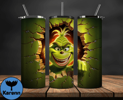 Grinchmas Christmas 3D Inflated Puffy Tumbler Wrap Png, Christmas 3D Tumbler Wrap, Grinchmas Tumbler PNG 29