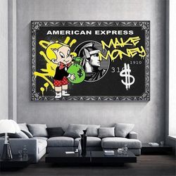 Alec Richie Rich Graffiti Monopoly Millionaire Money Street Art Canvas Print Painting Wall Picture Modern Living Room Ho