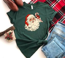 Christmas Shirts, Retro Santa Shirt, Vintage Santa, Holiday Apparel, Holiday Shirt, Christmas Shirt, Merry and Bright, C
