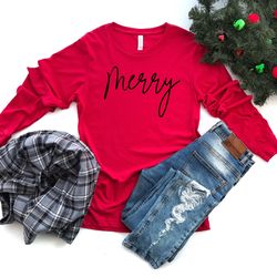 Merry Christmas Shirts, Merry Shirt, Christmas Shirts for Women, Merry and Bright Christmas Tee, Christmas shirt, Cute C