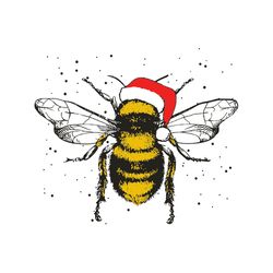 Bumble Bee Christmas Svg, Bee Christmas Santa Svg, Bee clipart, Insect Svg, Bumble Bee Svg, Digital Download