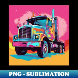 A Graphic Pop Art Drawing of a big American truck - Premium PNG Sublimation File - Perfect for Creative Projects