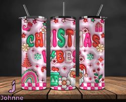 Grinchmas Christmas 3D Inflated Puffy Tumbler Wrap Png, Christmas 3D Tumbler Wrap, Grinchmas Tumbler PNG 144