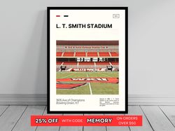 L T Smith Stadium Western Kentucky Hilltoppers Poster NCAA Stadium Poster Oil Painting Modern Art