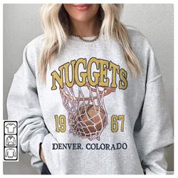 Denver Basketball Vintage Shirt, Denver Basketball Sweatshirt, Nuggets 90s Basketball Graphic Tee, Retro For Women And M