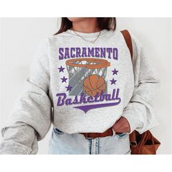 Vintage Sacramento Basketball Sweatshirt\T-Shirt, Sacramento King Basketball Crewneck, Sacramento Fan Shirt, Kings Shirt