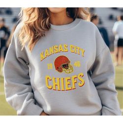 Vintage KC Football Sweatshirt, Retro Kansas City Sweater, Retro Version KC Sweater, Game Day Football Sweatshirt, Red S