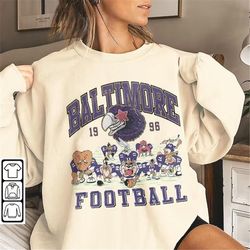 Baltimore Vintage Looney Tunes Football Sweatshirt, Lamar Jackson Game Day Classic 90s Graphic Tee Ravens Gift Unisex Fa