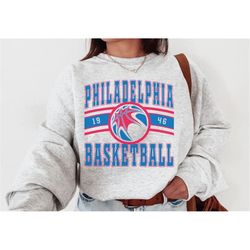 Vintage Philadelphia Basketball Sweatshirt \ T-Shirt, Philadelphia 76er Sweater, 76er T-Shirt, Vintage Basketball Fan, R