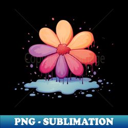 Artistic dripping flower - High-Quality PNG Sublimation Download - Enhance Your Apparel with Stunning Detail