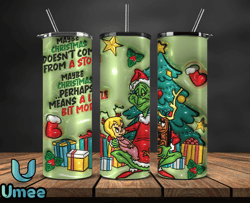 Grinchmas Christmas 3D Inflated Puffy Tumbler Wrap Png, Christmas 3D Tumbler Wrap, Grinchmas Tumbler PNG 05