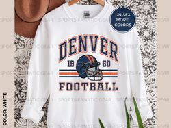 Denver Broncos Sweatshirt Crewneck, Trendy Vintage Style NFL Football Shirt for Game Day