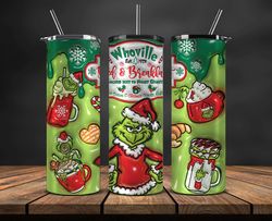 Grinchmas Christmas 3D Inflated Puffy Tumbler Wrap Png, Christmas 3D Tumbler Wrap, Grinchmas Tumbler PNG 80