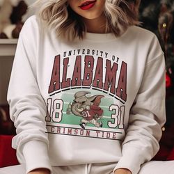 Retro Alabama Football Sweatshirt, Alabama Football Shirt, Alabama-Crimson Tide Mascot Sweatshirt, NCAA Football Shirt,