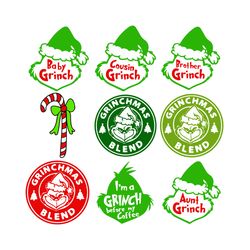 Grinch Christmas Bundle Svg, Grinch Svg, Grinch face Svg, Grinch Family Svg, Grinchmas Svg, Grinch santa Svg