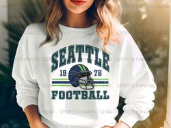 Seattle Seahawks Crewneck Sweatshirt, Vintage Retro Style Football Shirt