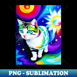 Cosmic Graceful Kawaii Cat - Stylish Sublimation Digital Download - Perfect for Personalization